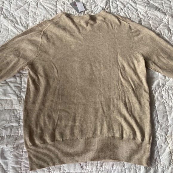 NWT Men’s Large Sonoma Sweater Tan Knit V-Neck - Picture 4 of 5